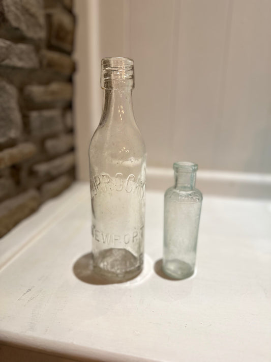 Clear Round Vintage Glass Bottles