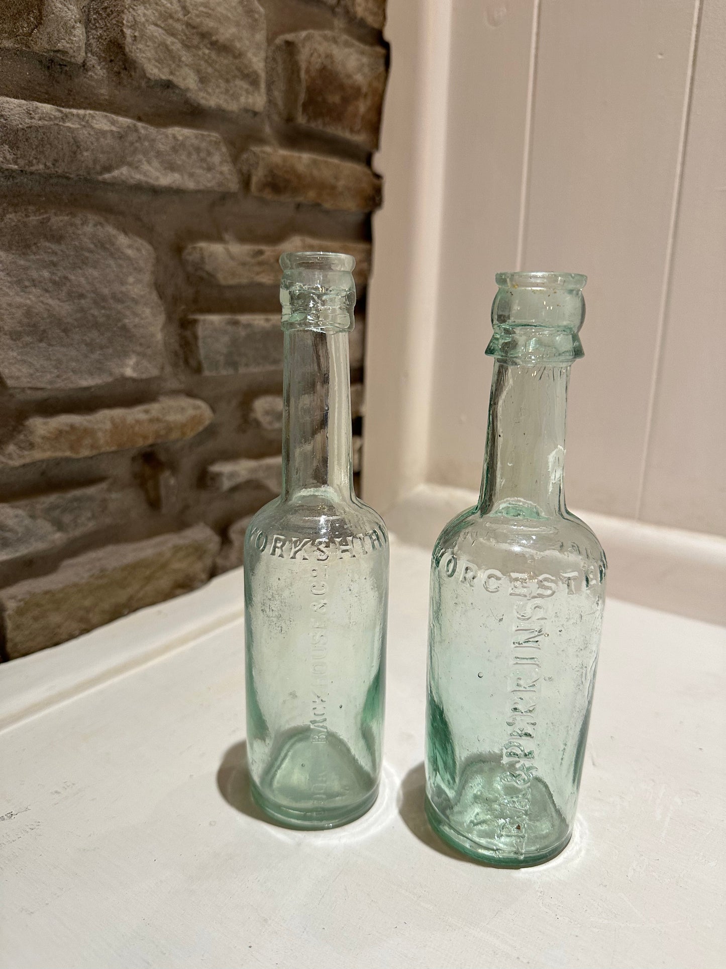 Clear Round Vintage Glass Bottles