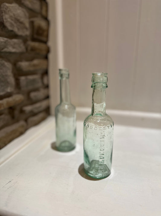 Clear Round Vintage Glass Bottles