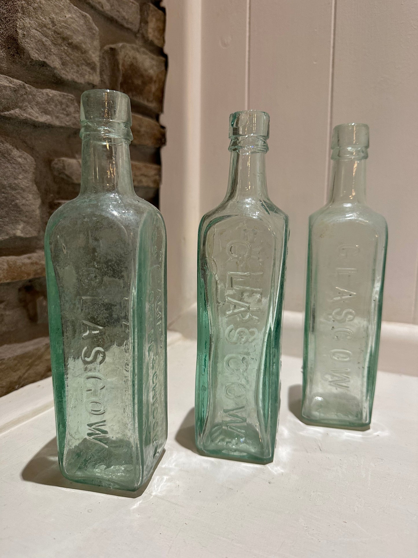 Green Vintage Glass Bottles