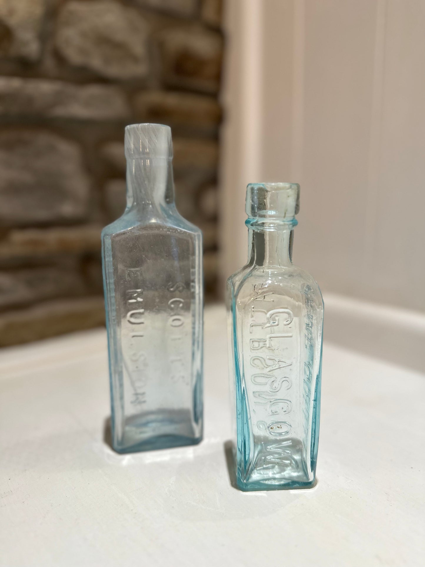 Blue Vintage Glass Bottles