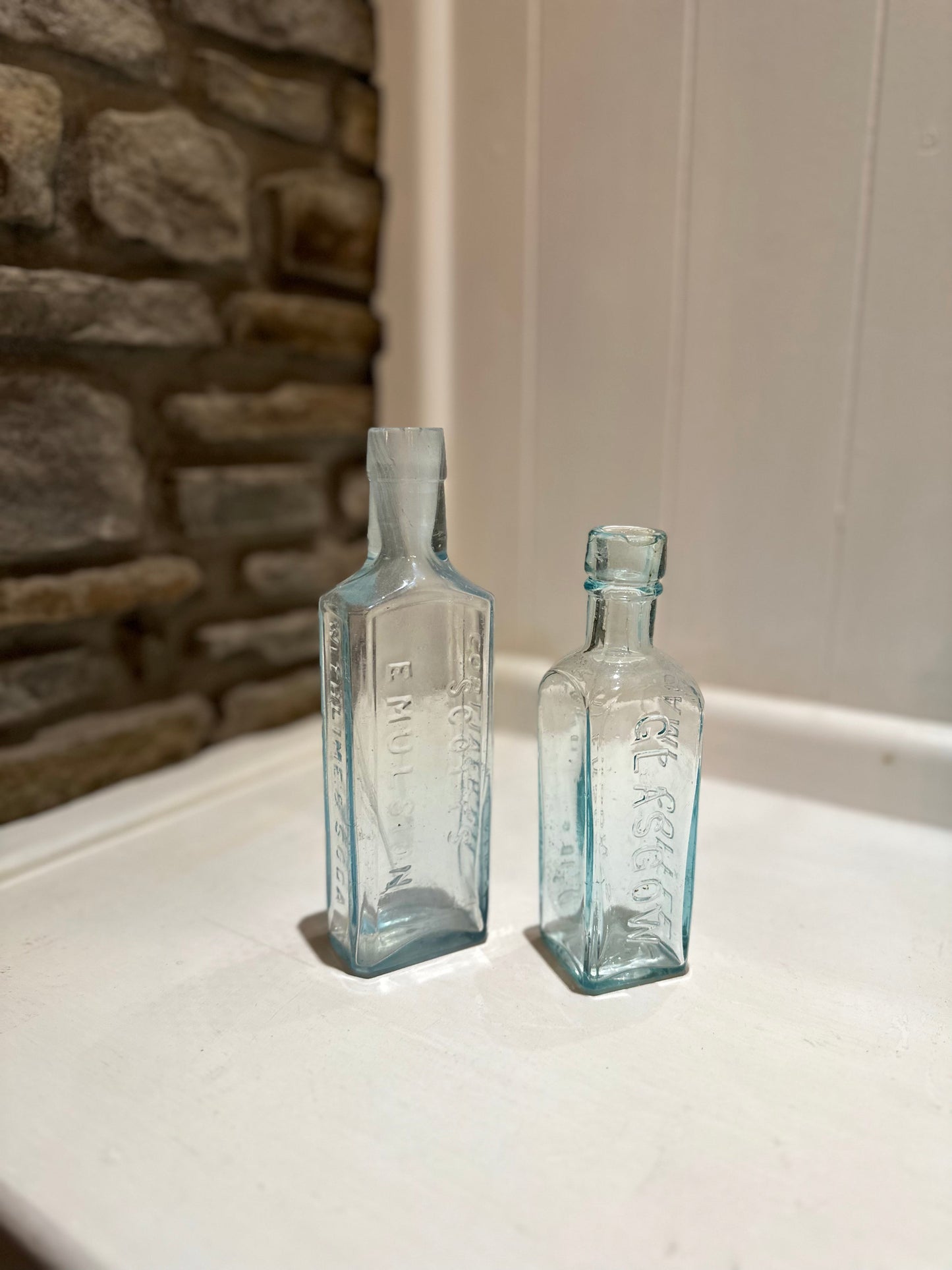 Blue Vintage Glass Bottles